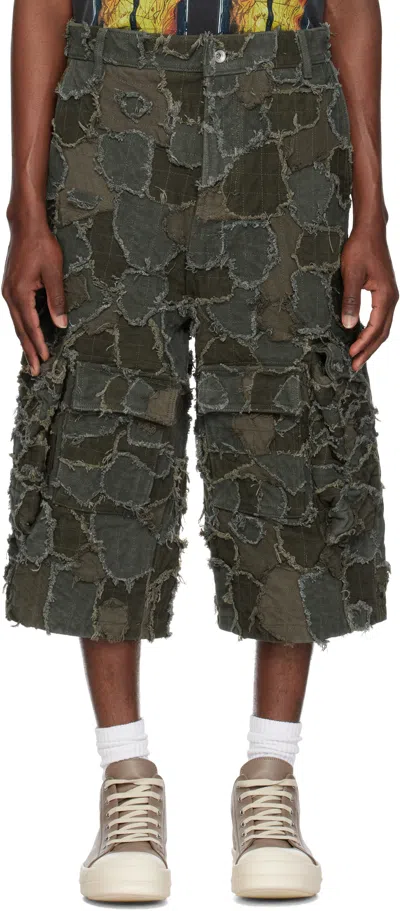 Who Decides War Green Field Camo Cargo Shorts In Olive
