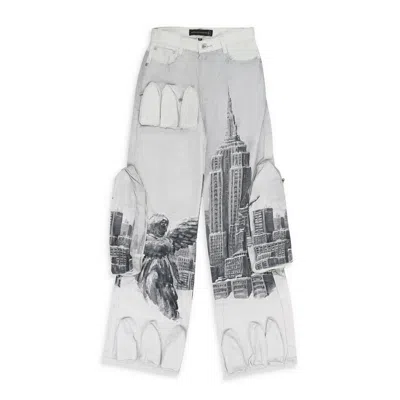 Who Decides War Grey Angel Over The City Pocket Denim In Gray
