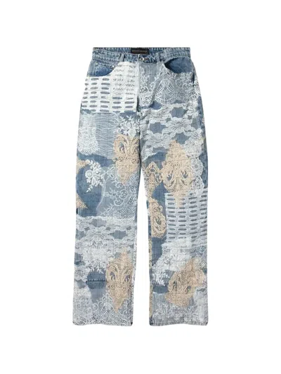 Who Decides War Grid Lace Jeans In Blue