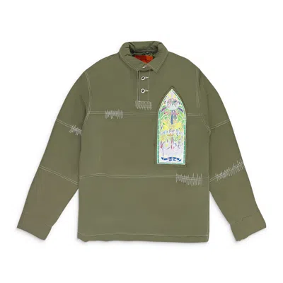 Who Decides War Grn Oversized Rugby Button-down Shirt In Green