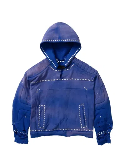 Who Decides War Hardware Amour Stud-embellished Hoodie In Blue