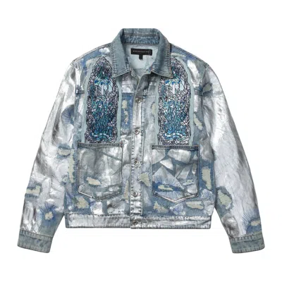 Pre-owned Who Decides War Heavy Metal Denim Trucker 'sky/silver'