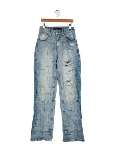 Pre-owned Who Decides War High-rise Straight Leg Jeans In Blue