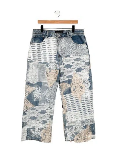 Pre-owned Who Decides War High-rise Wide Leg Jeans In Blue