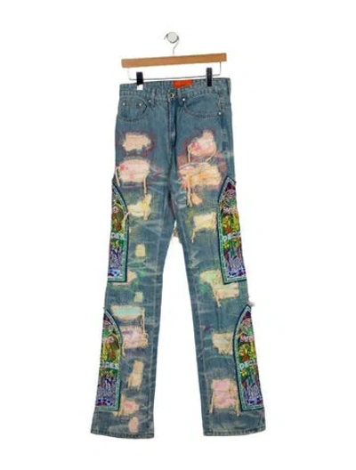 Pre-owned Who Decides War High-rise Wide Leg Jeans W/ Tags In Blue