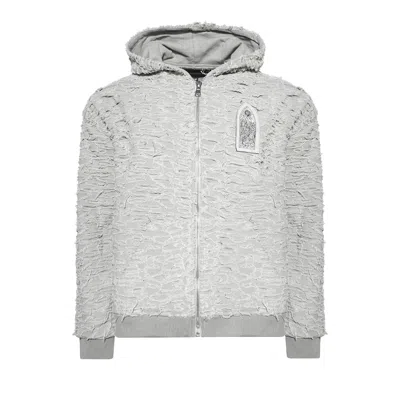 Pre-owned Who Decides War Husk Zip Up Hoodie 'vintage Grey' | Men's Size Xl In Gray