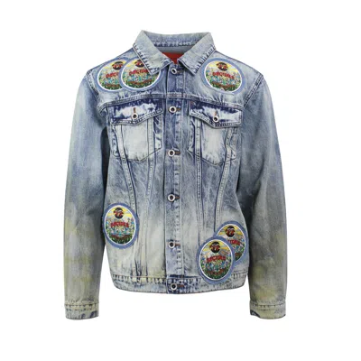 Who Decides War Indigo Acid Sphere Denim Jacket In Blue