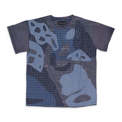 Who Decides War Indigo Grid Short Sleeve T-shirt In Blue