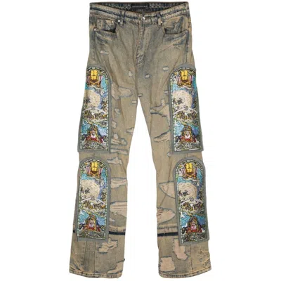 Who Decides War Unfurled Distressed-finish Jeans In Blue