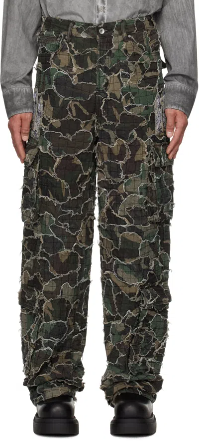 Who Decides War Khaki Washed Camo Cargo Pants In Olive