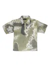 Who Decides War Blue Lace Patchwork Button-down Shirt In Multi