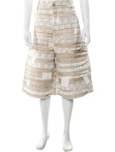 Pre-owned Who Decides War Lace Pattern Flat Front Shorts W/ Tags In Neutral