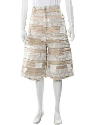 Pre-owned Who Decides War Lace Pattern Jogger Shorts In Neutral