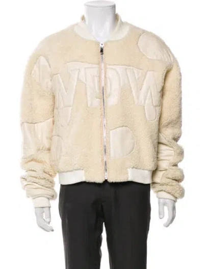 Pre-owned Who Decides War Leather Bomber Jacket In Neutral