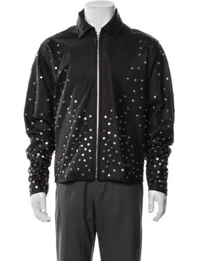 Pre-owned Who Decides War Leather Graphic Print Jacket W/ Tags In Black