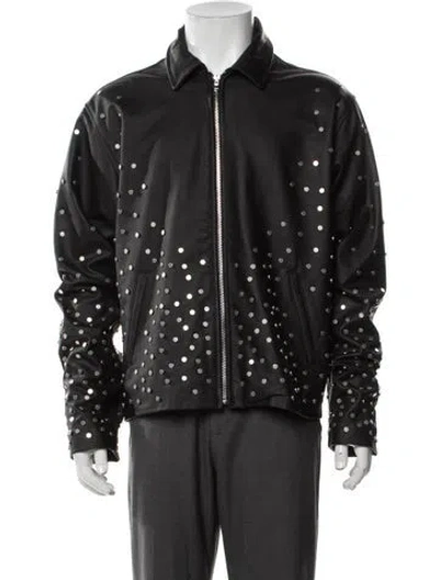 Pre-owned Who Decides War Leather Graphic Print Jacket W/ Tags In Black