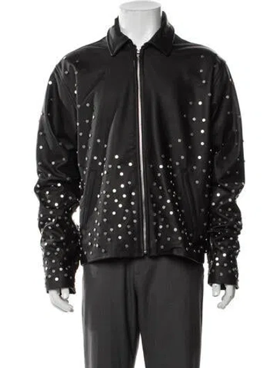 Pre-owned Who Decides War Leather Graphic Print Jacket W/ Tags In Black