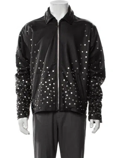 Pre-owned Who Decides War Leather Graphic Print Jacket W/ Tags In Black