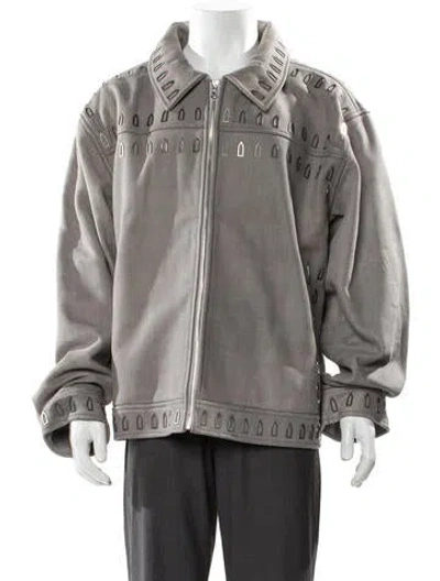 Pre-owned Who Decides War Leather Jacket W/ Tags In Gray