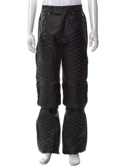 Pre-owned Who Decides War Leather Moto Pants W/ Tags In Black