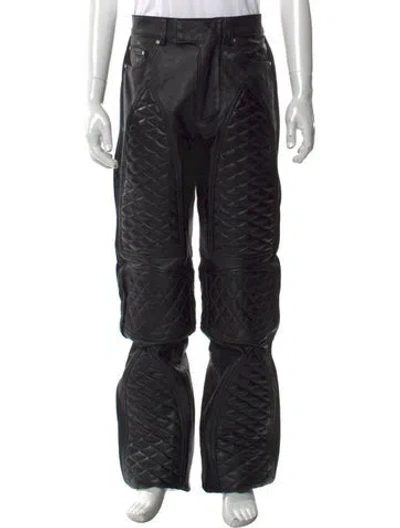 Pre-owned Who Decides War Leather Moto Pants W/ Tags In Black