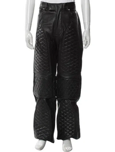 Pre-owned Who Decides War Leather Moto Pants W/ Tags In Black