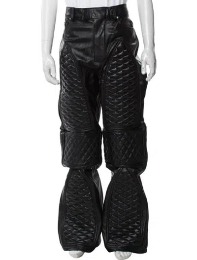 Pre-owned Who Decides War Leather Moto Pants W/ Tags In Black