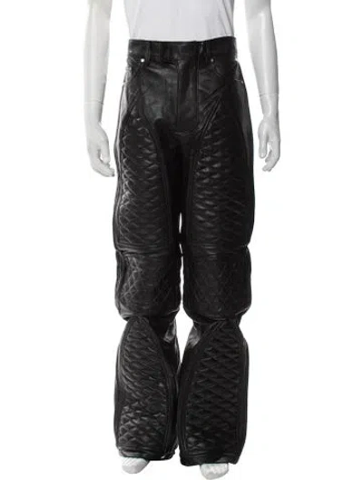 Pre-owned Who Decides War Leather Moto Pants W/ Tags In Black
