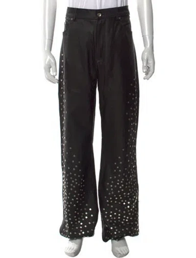 Pre-owned Who Decides War Leather Pants In Black