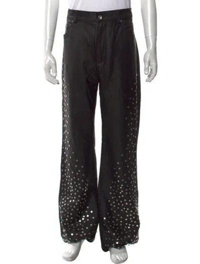 Pre-owned Who Decides War Leather Pants W/ Tags In Black
