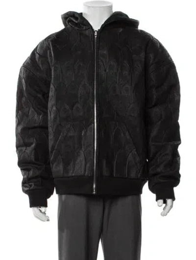 Pre-owned Who Decides War Leather Patterned Jacket W/ Tags In Black