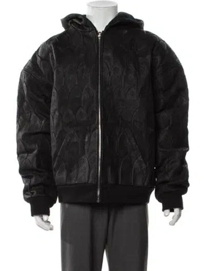 Pre-owned Who Decides War Leather Patterned Jacket W/ Tags In Black