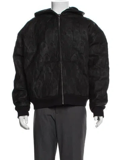 Pre-owned Who Decides War Leather Patterned Jacket W/ Tags In Black