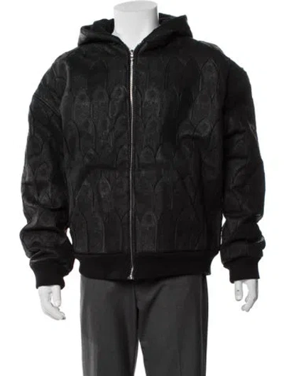 Pre-owned Who Decides War Leather Patterned Jacket W/ Tags In Black