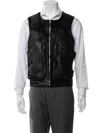 Pre-owned Who Decides War Leather Vest W/ Tags In Black