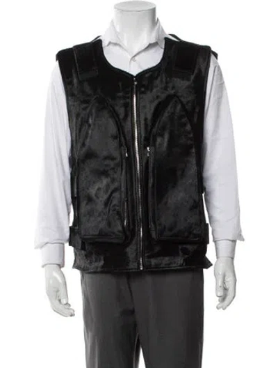 Pre-owned Who Decides War Leather Vest W/ Tags In Black