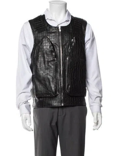 Pre-owned Who Decides War Leather Vest W/ Tags In Black
