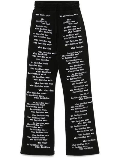 Who Decides War Logo-print Track Pants In Black