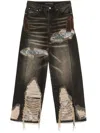 Who Decides War Low-rise Organza-overlay Jeans In Brown