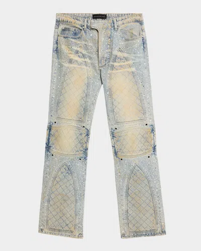 Who Decides War Men & Apos;s Studded Moto Denim Jeans In Blue