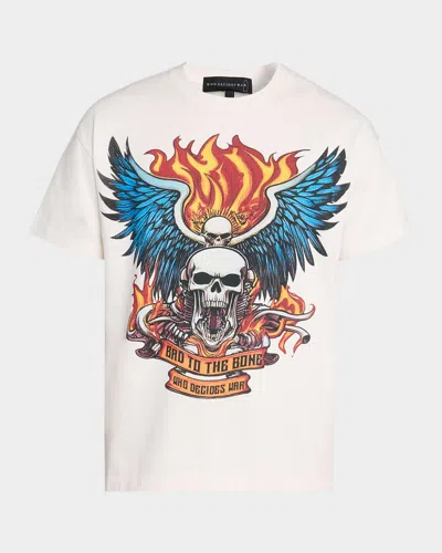 Who Decides War Men's Bad To The Bone Jersey Cotton T-shirt In Neutral