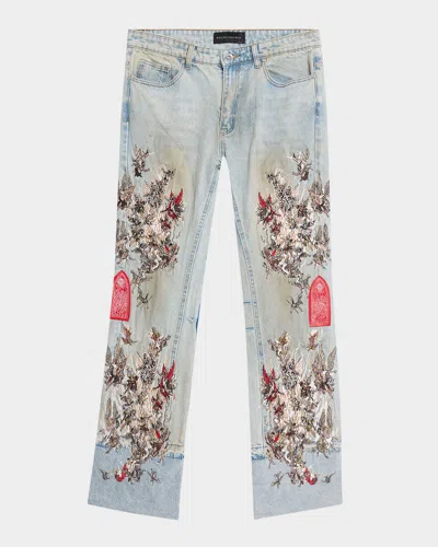 WHO DECIDES WAR MEN'S CHAOS EMBROIDERED JEANS