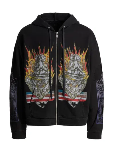 Who Decides War Men's Engulfed Memories Full-zip Hoodie In Black