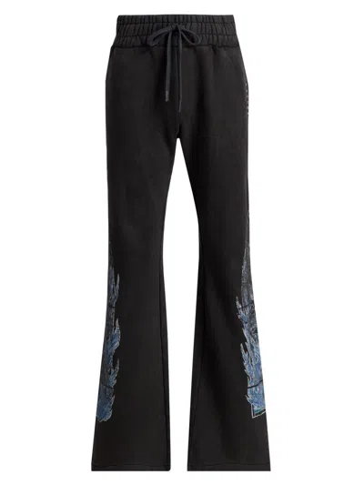 Who Decides War Men's Flame Glass Hardware Sweatpants In Black