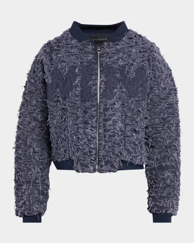 Who Decides War Men's Husk Distressed Bomber Jacket In Purple