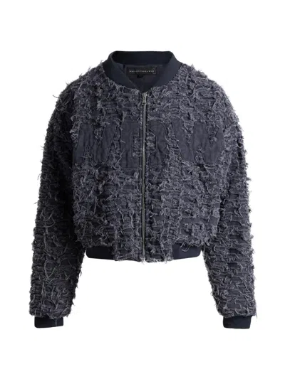 Who Decides War Men's Husk Distressed Cotton Bomber Jacket In Purple