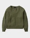 Who Decides War Green Lagoon Cable Knit Sweater In Olive