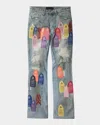 Who Decides War Patch Arched Repaired Distressed Denim In Multi