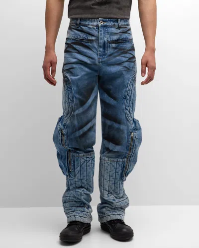 Who Decides War Men's Raised Window Stacked Cargo Pants In Blue