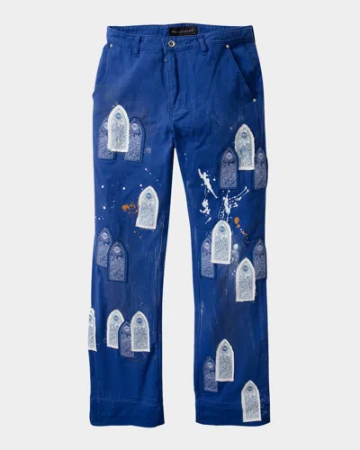 WHO DECIDES WAR MEN'S SKY PAINTER CARPENTER EMBELLISHED PANTS